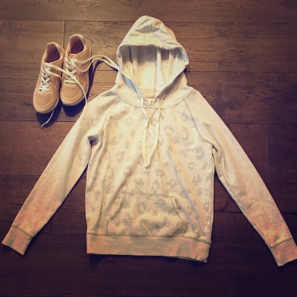 Grey Leopard Print Hoodie